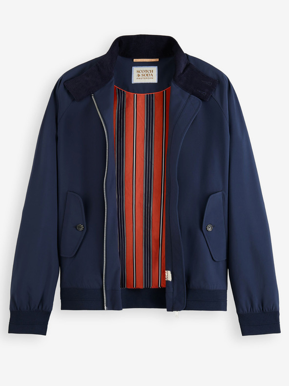 Scotch & Soda Тъмносиньо мъжко софтшел яке Scotch & Soda Classic Harrington