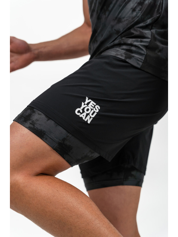 Nebbia Къси панталони за компресия 2в1 с джобове за мобилни телефони PERFORMANCE 335 M,черен