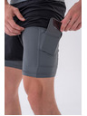 Nebbia Двупластови къси панталони с джобове за мобилни устройства 318 М,сив