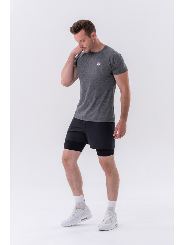 Nebbia Двупластови къси панталони с джобове за мобилни устройства 318 М,сив