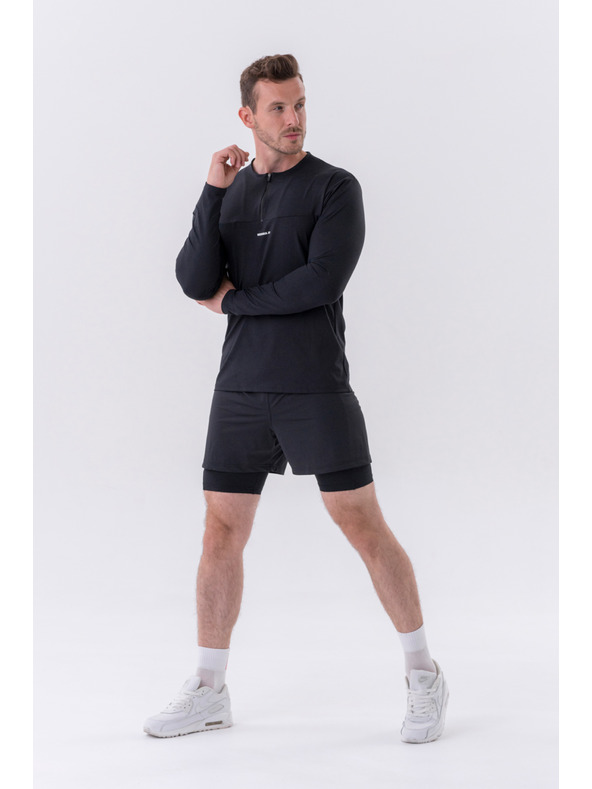 Nebbia Двупластови къси панталони с джобове за мобилни устройства 318 М,сив