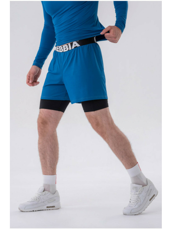 Nebbia Двуслойни къси панталони с джобове за мобилен телефон 318 Blue M,blue