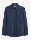 Celio Тъмносиня риза от деним Celio Sawork