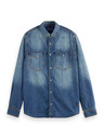 Scotch & Soda Синя мъжка риза от деним Scotch & Soda Работно облекло