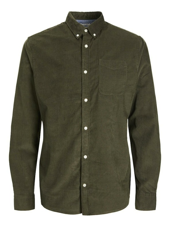 Jack & Jones Мъжка риза от велур Jack & Jones Khaki