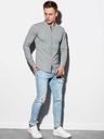 Ombre Clothing Мъжка риза с дълъг ръкав K542 - сива