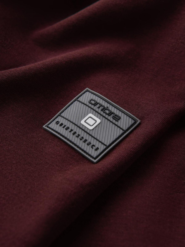 Ombre Clothing Мъжки структуриран трикотажен суитчър с яка - графитен меланж V1 OM-SSNZ-0149 Ombre Clothing