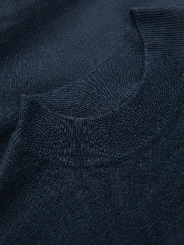 Ombre Clothing Мъжка плетена полурокля с вискоза - тъмносиня V4 OM-SWTN-0125 Ombre Clothing