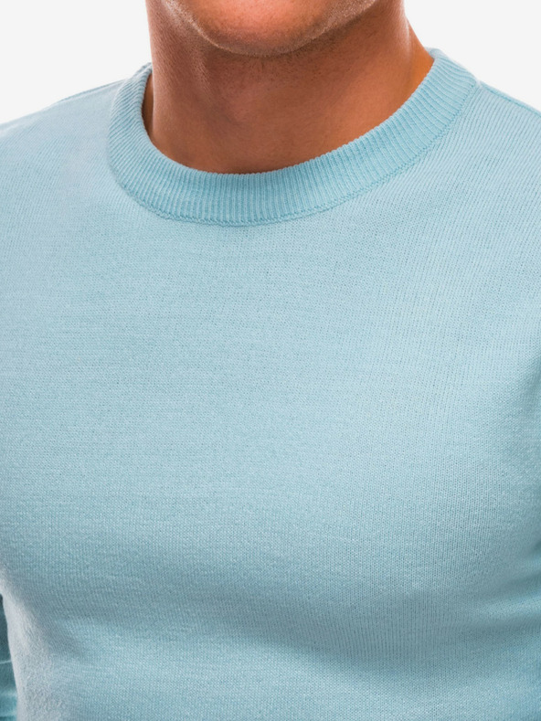 Ombre Clothing Светлосин мъжки основен пуловер Омбре Облекло