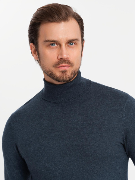 Ombre Clothing Мъжка трикотажна жилетка с вискоза - тъмно синя V4 OM-SWTN-0127 Ombre Clothing