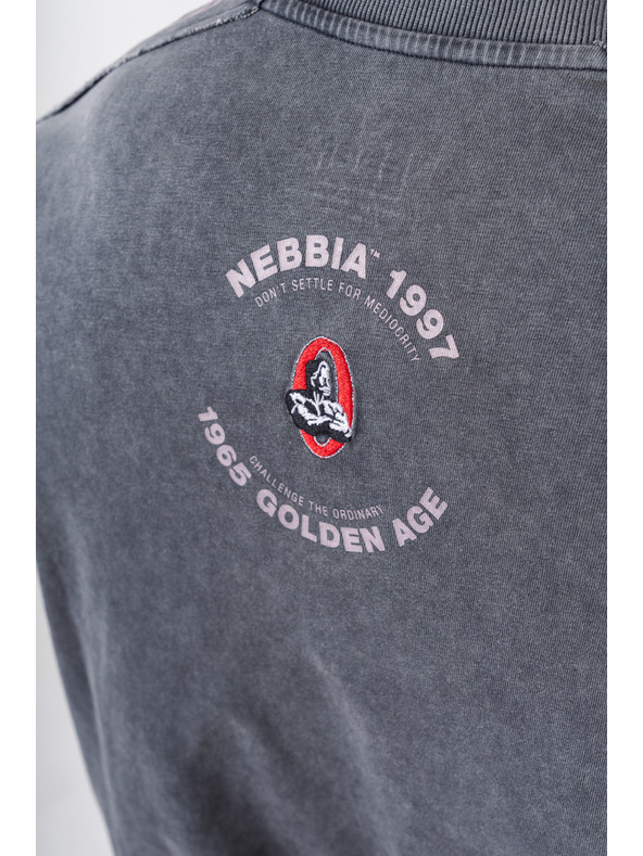 Nebbia Изпрана тениска с голям размер GOLDEN AGE 790 M,черна
