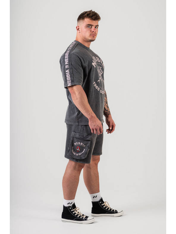 Nebbia Изпрана тениска с голям размер GOLDEN AGE 790 M,черна