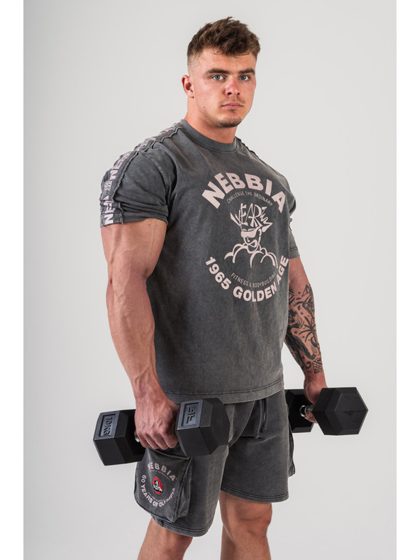 Nebbia Изпрана тениска с голям размер GOLDEN AGE 790 M,черна