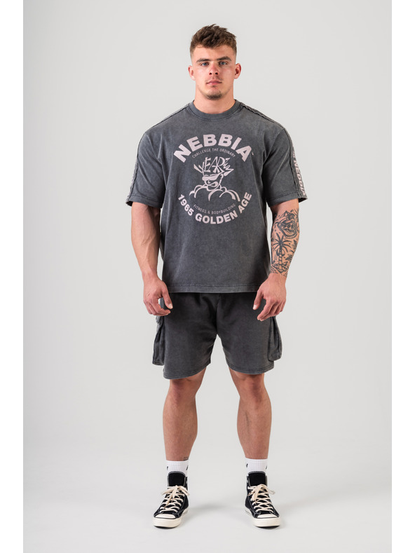 Nebbia Изпрана тениска с голям размер GOLDEN AGE 790 M,черна