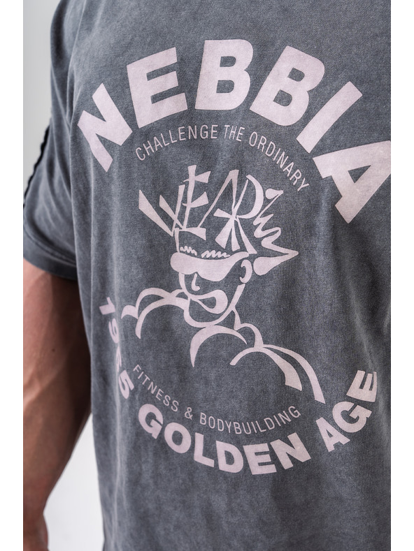 Nebbia Изпрана тениска с голям размер GOLDEN AGE 790 M,черна