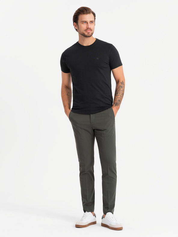 Ombre Clothing Мъжка памучна тениска с трикольор - бяло и тъмносиньо V3 OM-TSCT-0174 Ombre Clothing