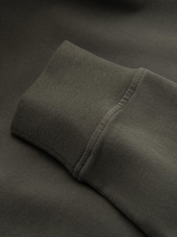 Ombre Clothing Мъжка памучна тениска LOOSE FIT с дълъг ръкав и кръгло деколте - сиво-зелена V3 OM-LSBC-0129 Ombre Clothing