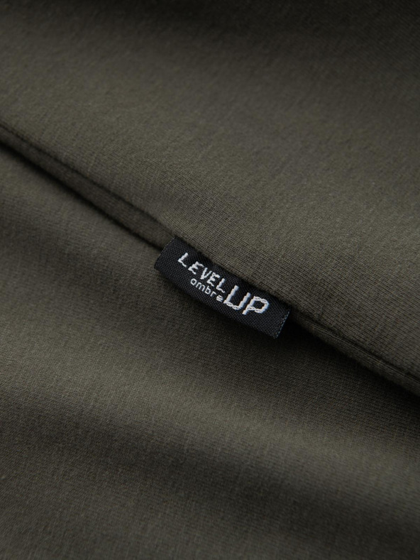 Ombre Clothing Мъжка памучна тениска LOOSE FIT с дълъг ръкав и кръгло деколте - сиво-зелена V3 OM-LSBC-0129 Ombre Clothing