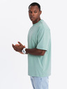 Ombre Clothing Мъжка тениска LOOSE FIT с джоб в цвят мента Ombre Clothing