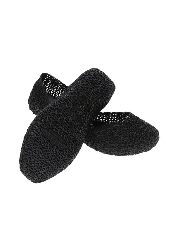 Melissa Черни балерини с брокат Melissa Campana Papel