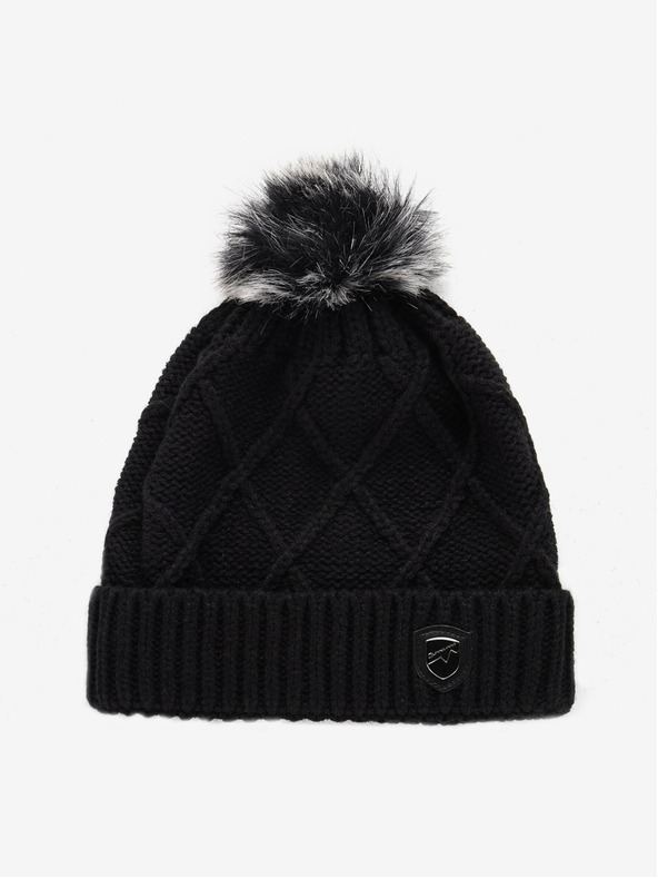 ALPINE PRO Топла шапка с помпон ALPINE PRO GODERE черна