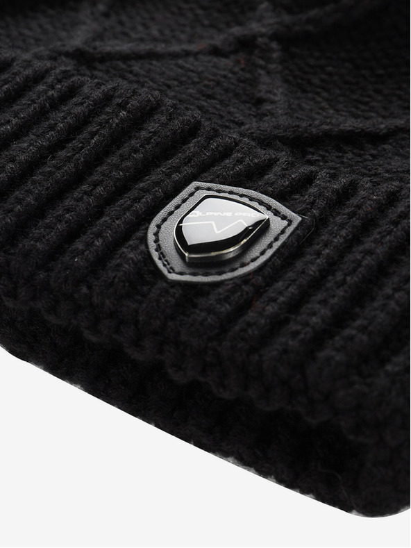 ALPINE PRO Топла шапка с помпон ALPINE PRO GODERE черна