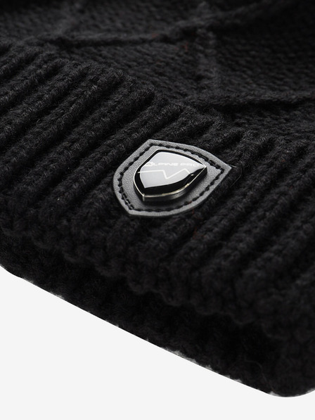 ALPINE PRO Топла шапка с помпон ALPINE PRO GODERE черна