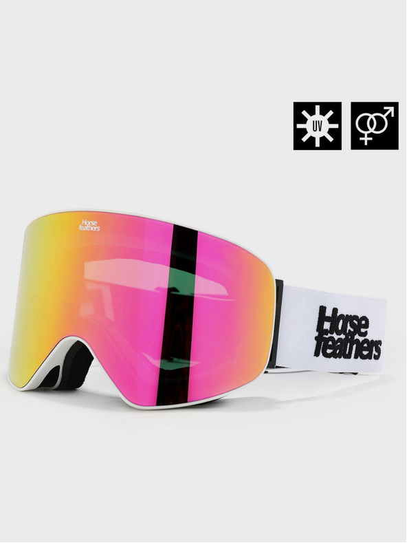 Horsefeathers Очила за сноуборд Edmond - бели/огледално розови HORSEFEATHERS