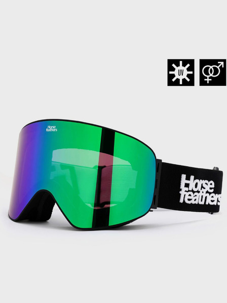 Horsefeathers Очила за сноуборд Edmond - черни/огледално зелени HORSEFEATHERS