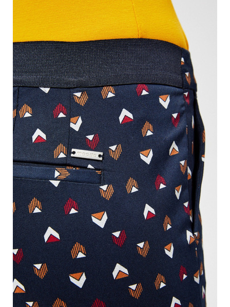 Moodo Тъмносин дамски панталон на шарки Moodo