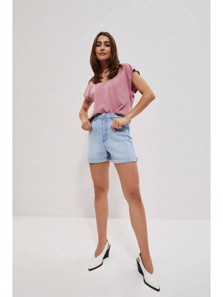Moodo Светлосини къси панталони от деним за жени Moodo