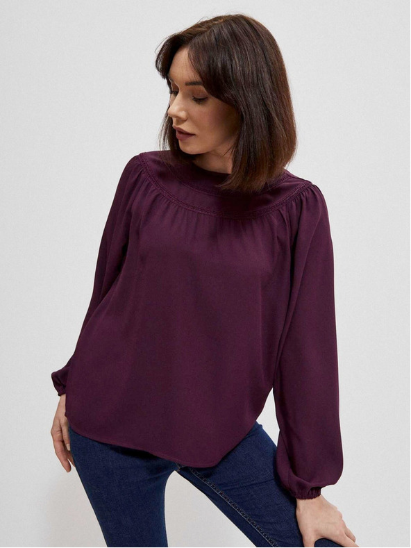 Moodo Бургундска блуза за жени Moodo