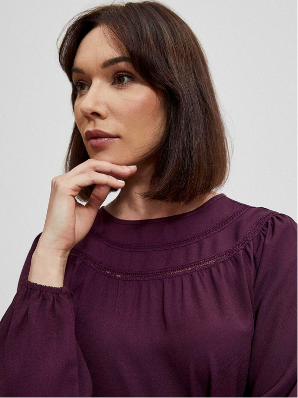 Moodo Бургундска блуза за жени Moodo