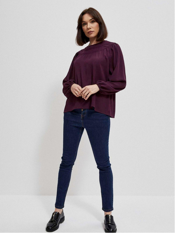 Moodo Бургундска блуза за жени Moodo
