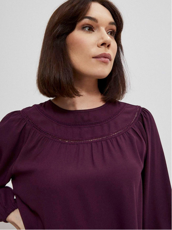 Moodo Бургундска блуза за жени Moodo