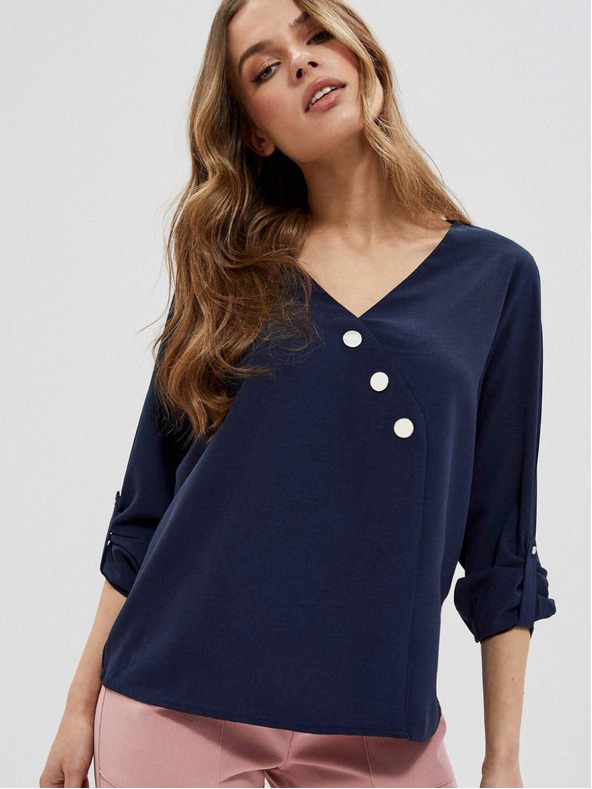 Moodo Тъмно синя дамска блуза Moodo