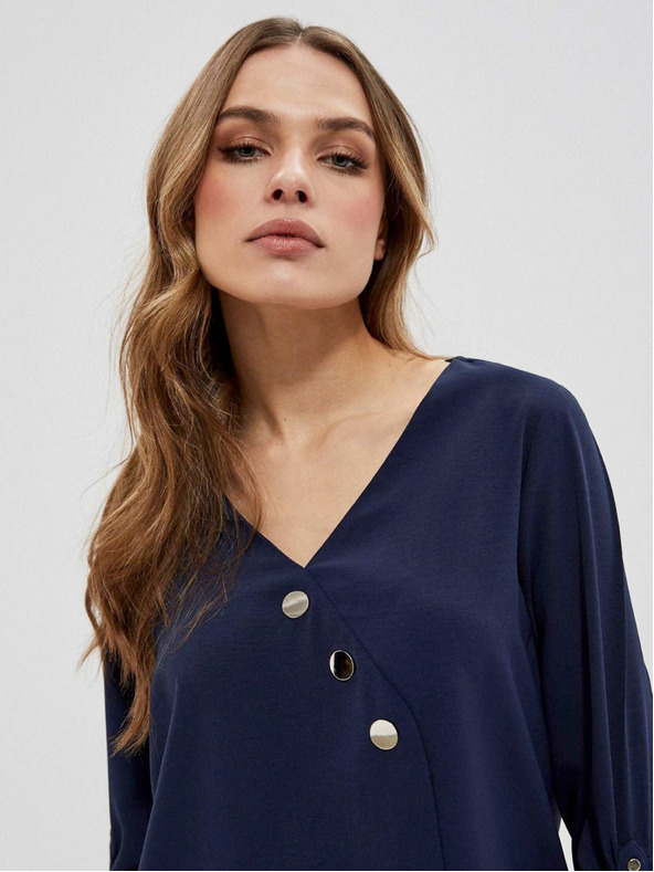 Moodo Тъмно синя дамска блуза Moodo