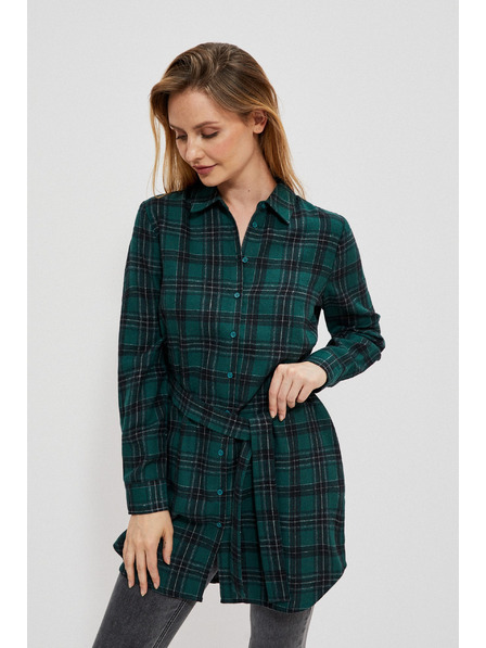 Moodo Тъмнозелена дамска раирана блуза Moodo