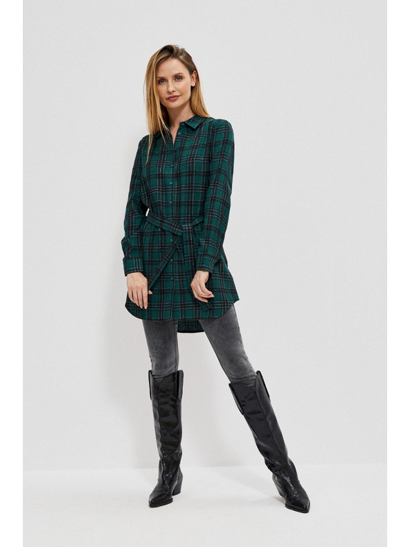 Moodo Тъмнозелена дамска раирана блуза Moodo