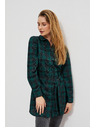 Moodo Тъмнозелена дамска раирана блуза Moodo