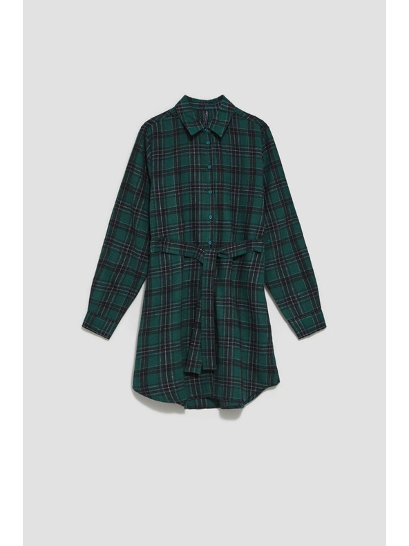 Moodo Тъмнозелена дамска раирана блуза Moodo