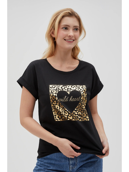 Moodo Дамска черна тениска Moodo