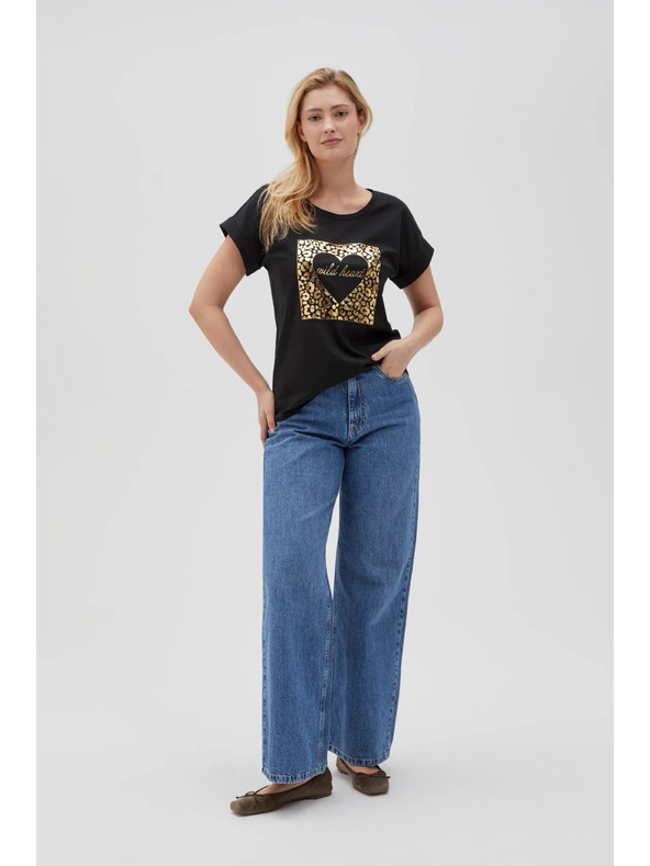 Moodo Дамска черна тениска Moodo