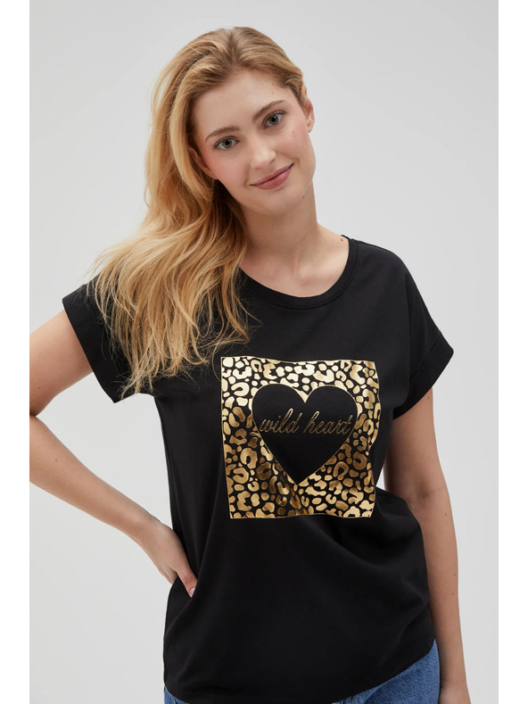 Moodo Дамска черна тениска Moodo