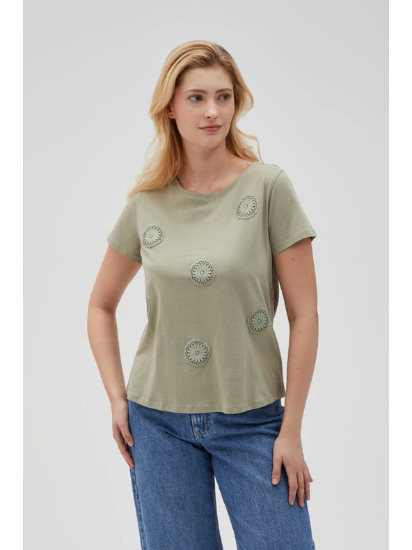 Moodo Дамска маслинено зелена тениска Moodo