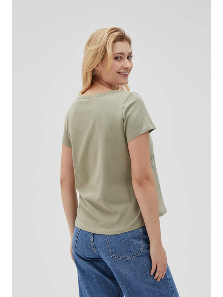 Moodo Дамска маслинено зелена тениска Moodo