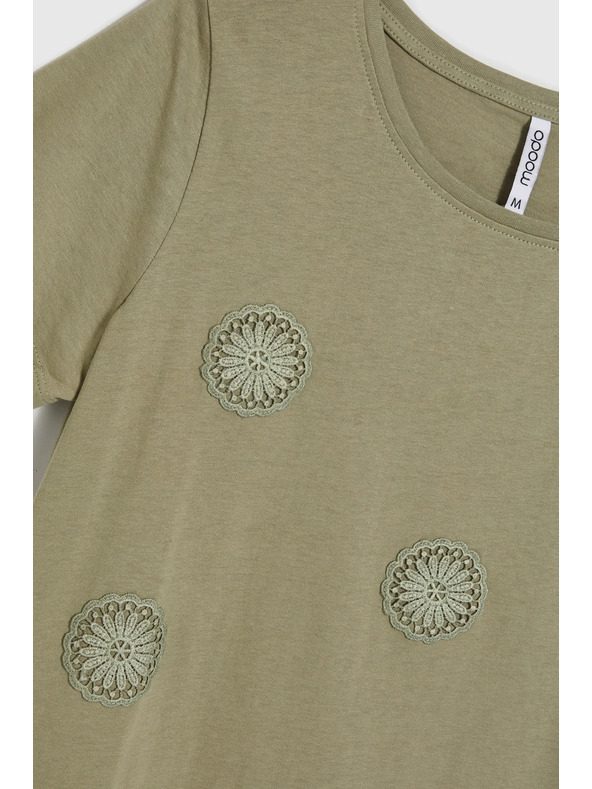 Moodo Дамска маслинено зелена тениска Moodo