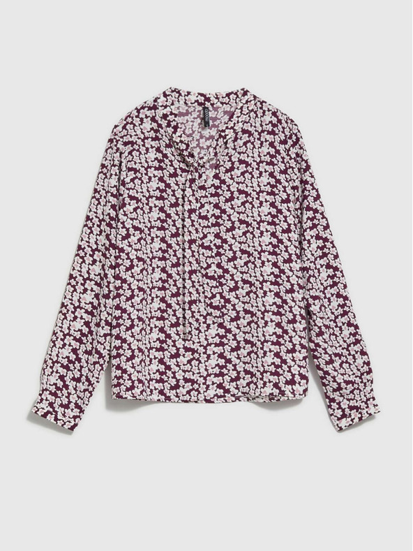Moodo Блуза с цветя за жени в бяло и винено Moodo