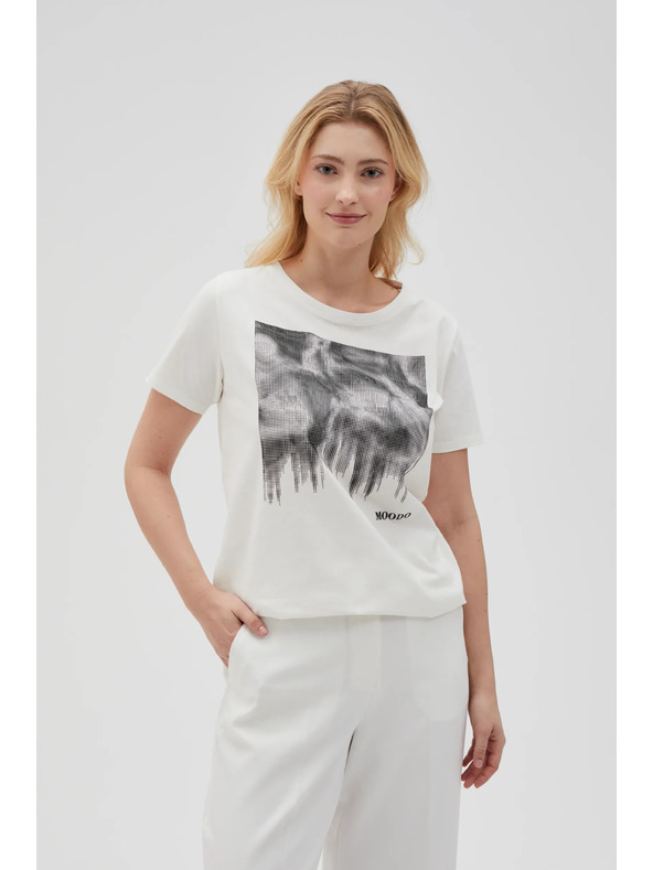 Moodo Дамска бяла тениска Moodo