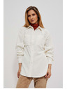 Moodo Кремава дамска риза от велур Moodo